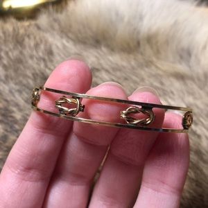 Vintage brass gold toned loop cuff bracelet